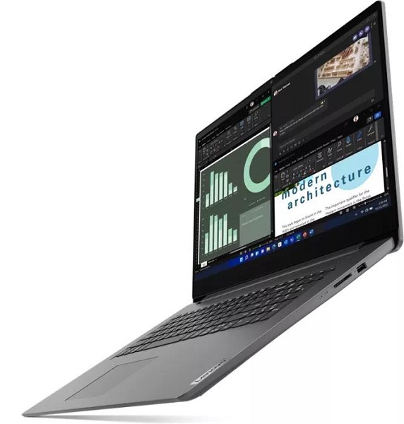 Lenovo V17 G4 IRU Iron Grey, Core i3-1315U, 8GB RA vorn rechts