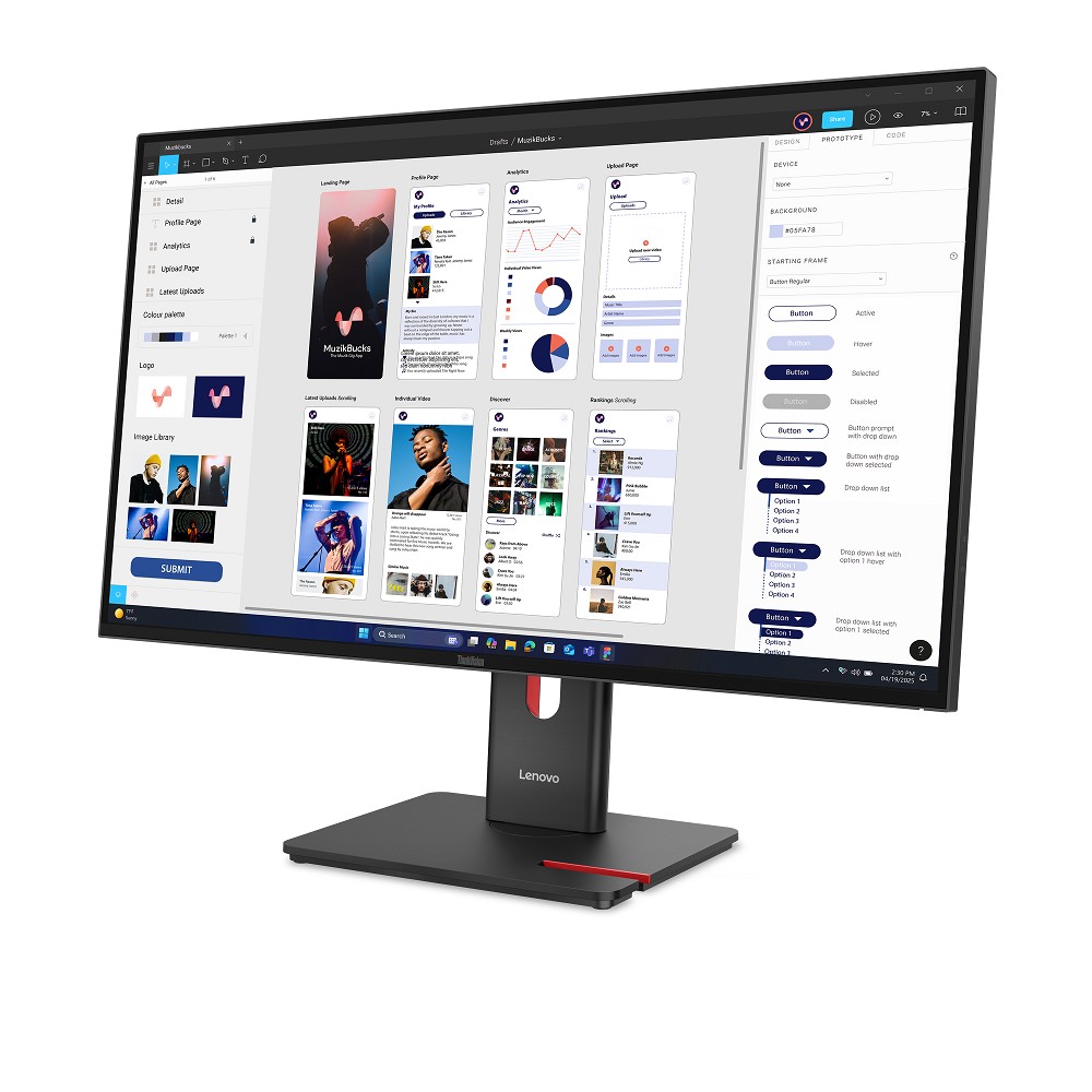 LENOVO ThinkVision T32UD-40 81,3cm (32") hinten