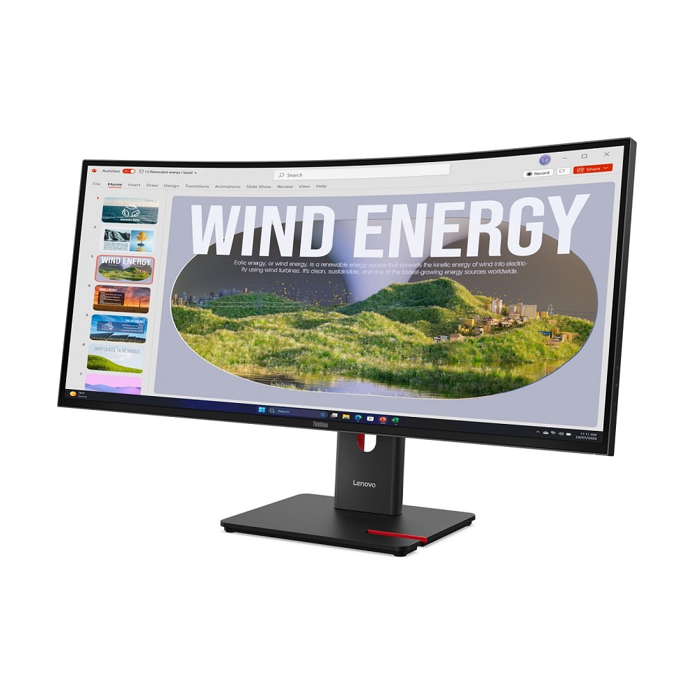 Lenovo ThinkVision T34WD-40 - LED-Monitor - gebogen - 86.4 c hinten