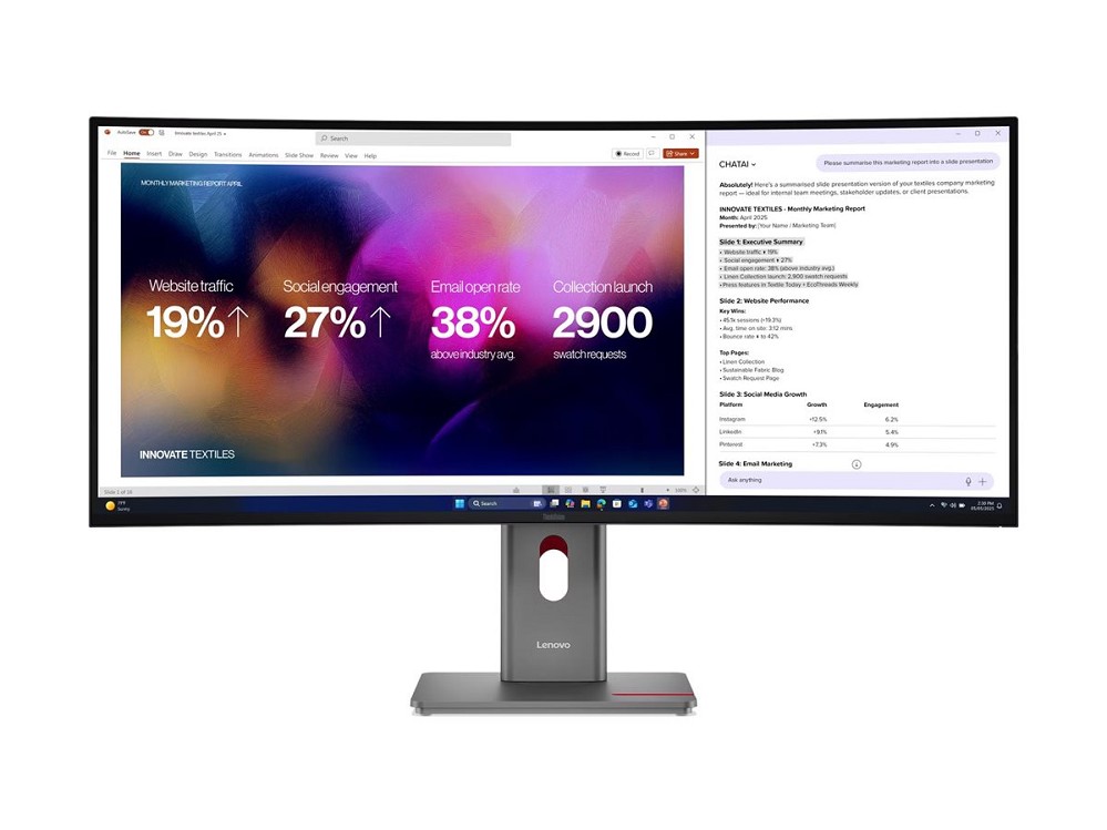 Lenovo ThinkVision P40WD-40 - LED-Monitor - gebogen - 101.6 cm (4 543