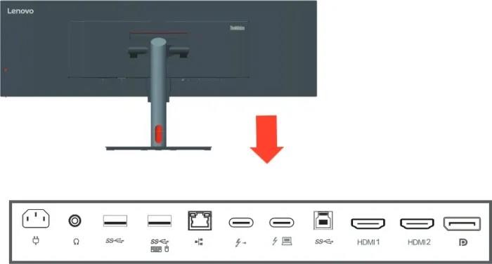 Lenovo ThinkVision P49w-30 - LED-Monitor - gebogen vorn links