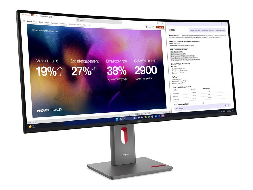 Lenovo ThinkVision P40WD-40 - LED-Monitor - geboge rechts